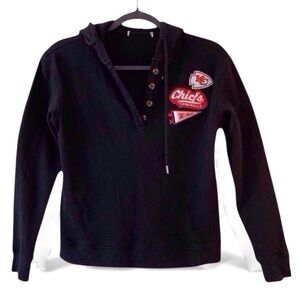 KC Chiefs Varsity Patch Hoodie - Small Fit - Game Day Vintage